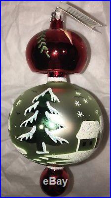Christopher Radko Vintage 1988 Mushroom Winter Glass Ornament