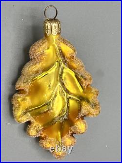 Christopher Radko Vintage Autumn OAK Leaf Ornament Case 12 /GOLD NIB RARE