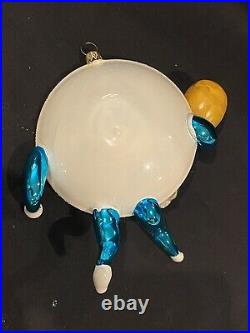 Christopher Radko Vintage Glass Christmas Ornament Italian ON THE RUN Dish Spoon