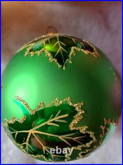 Christopher Radko Vintage Rainbow Scarlett Set Of 6 Glass Christmas Ornaments