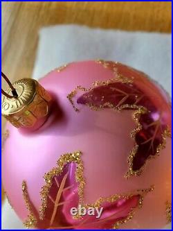 Christopher Radko Vintage Rainbow Scarlett Set Of 6 Glass Christmas Ornaments