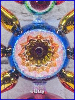 Christopher Radko Vintage Reflector Finial 00-500-0 17 Glass Tree Topper Rare