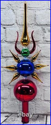 Christopher Radko Vintage Reflector Finial 00-500-0 17 Glass Tree Topper Rare