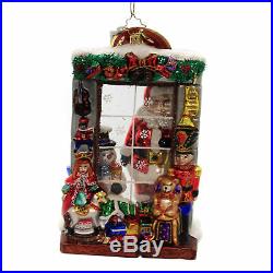 Christopher Radko WINDOW FULL OF MAGIC Glass Ornament Santa Snowman 1019776