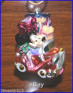 Christopher Radko Walt Disney's Cruisin' Minnie Mouse Glass Christmas Ornament
