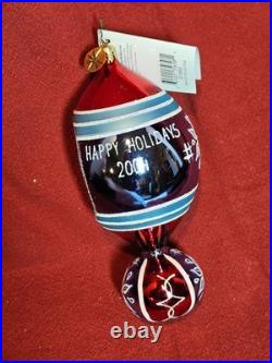 Christopher Radko Whitley Collection Ornament 2004 Reflector Drop Ball BOX TAGS