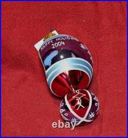 Christopher Radko Whitley Collection Ornament 2004 Reflector Drop Ball BOX TAGS