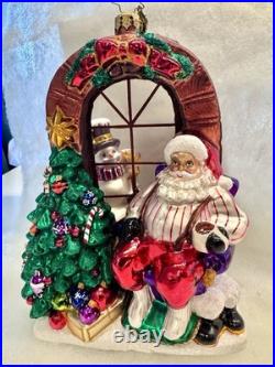 Christopher Radko Winter Repose #1018018Santa & Snowman 3DWindow