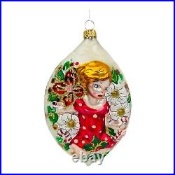 Christopher Radko Winter Sweetness Christmas Ornament 6 Girl With Flower