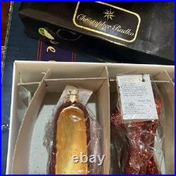 Christopher Radko Wizard Of Oz Blown Glass Ornaments RUBY SLIPPERS (Pair) In Box