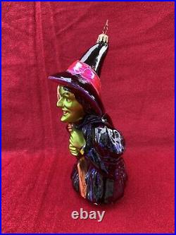 Christopher Radko Wizard of OZ Wicked Witch I MEAN GREEN Halloween Ornament