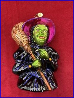 Christopher Radko Wizard of OZ Wicked Witch I MEAN GREEN Halloween Ornament