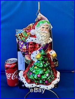 Christopher Radko Wonderful Wanderer Vintage Santa Ornament Beautiful and Big