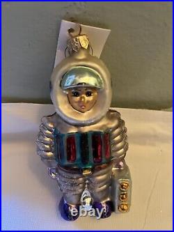 Christopher Radko blown glass astronaut, Rocket man ornament