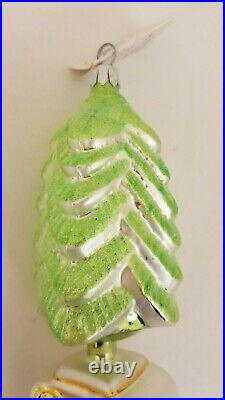 Christopher Radko classic Christmas column with tree ornament 1993 tag 93-408-0
