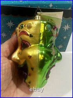 Christopher Radko comedy tragedy mask ornament Mardi Gras