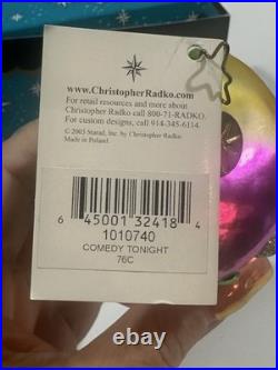 Christopher Radko comedy tragedy mask ornament Mardi Gras