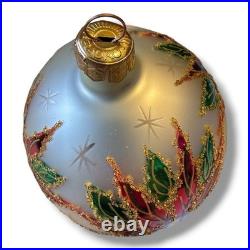 Christopher Radko glass 8 ornament DOUBLE WINTER STAR BLOSSOM poinsettia ball