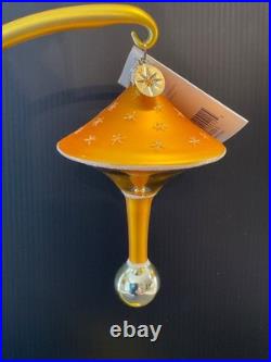 Christopher Radko glass Christmas Ornament ELROY'S TOY'S Gold Drop Ball 98-235-0