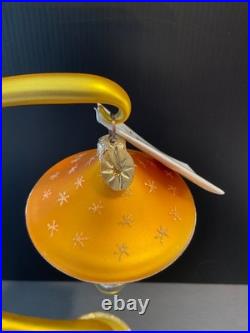 Christopher Radko glass Christmas Ornament ELROY'S TOY'S Gold Drop Ball 98-235-0