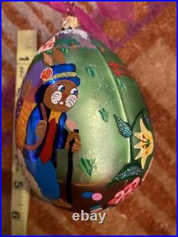 Christopher Radko painted bunny Easter egg glass ornament