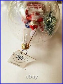 Christopher Radko vintage collectible glass ornament santa globe