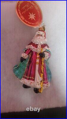 Chtistopher Radko Winterland Wanderer 1017099 pink and teal Santa NWT