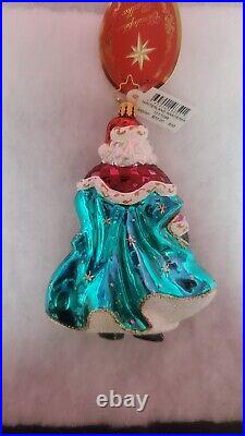 Chtistopher Radko Winterland Wanderer 1017099 pink and teal Santa NWT