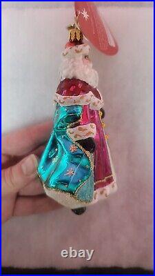 Chtistopher Radko Winterland Wanderer 1017099 pink and teal Santa NWT