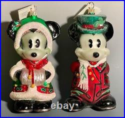 Disney Christopher Radko Mistletoe Mickey and Holly Minnie C. 1997 LE 1071/1500