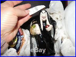 Disney Christopher Radko Set Snow White Evil Queen Old Hag Witch Mirror Ornament
