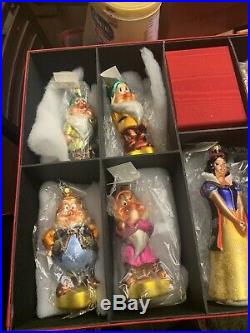 Disney Radko Snow White 7 Dwarfs Apple Limited Edition Ornament 9 Piece Set