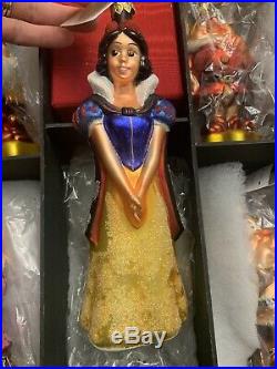 Disney Radko Snow White 7 Dwarfs Apple Limited Edition Ornament 9 Piece Set