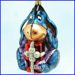 Disney Winnie The Pooh Christopher Radko Eeyore Christmas Ornament with Stand New