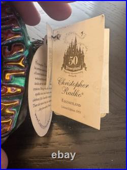 Disneyland 50th Christopher Radko Glass Ornament Fantasyland LE 1955 with stand