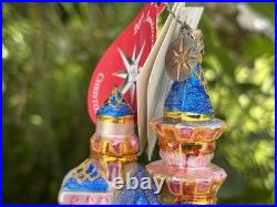 Disneyland 50th Christopher Radko Glass Ornament Sleeping Beauty Castle LE NIB