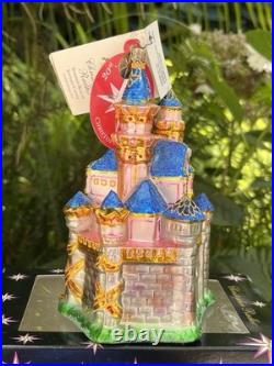 Disneyland 50th Christopher Radko Glass Ornament Sleeping Beauty Castle LE NIB