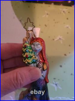 Disneyland Christopher RADKO Glass Nightmare Before Christmas SALLY Ornament Tag