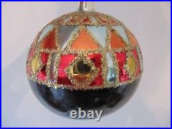 Early Vintage STAINED GLASS Christopher Radko Glass Ball Ornament 87-006-0