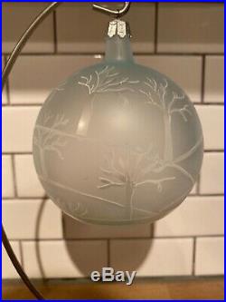 FIRST YEAR Christopher Radko Winter Landscape Ball Ornament See thru RARE