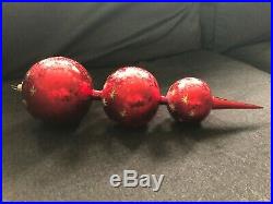 Gorgeous CHRISTOPHER RADKO Christmas Ornament Triple Red Ball with Gold Stars L@@K