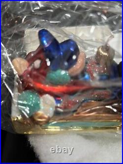 HTF Christopher Radko WARNER BROS YOSEMITE SAM Sled GLASS ornament NWT + BOX