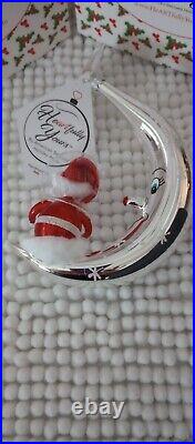 Heartfully Yours by Christopher Radko Moon Leaper B in silver 34/90 Limited Rare