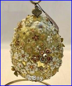 JAY STRONGWATER Glass Ornament Floral OVAL BLOSSOM EGG 5 EASTER New In Box