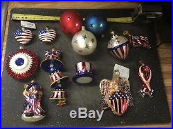 Large Lot Of Christopher Radko Americana Ornaments