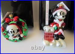 Lot Disney Christopher Radko Ornament Tinkerbell Mickey Mouse Wreath Goofy Pluto
