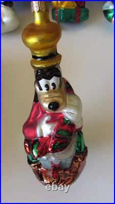 Lot Disney Christopher Radko Ornament Tinkerbell Mickey Mouse Wreath Goofy Pluto