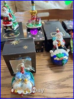 Lot Of 9 Christopher Radko Christmas Ornaments With Boxes