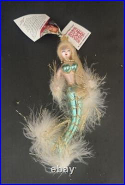 MERMAID ORNAMENT By CHRISTOPHER RADKO HANDBLOWN GLASS Blonde Hair New Tags