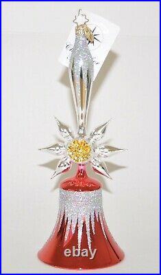 Master Craftsman Red Bell Christopher Radko Glass Christmas Ornament Rare